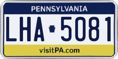 PA license plate LHA5081