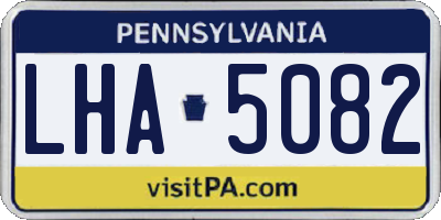 PA license plate LHA5082