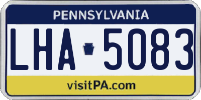 PA license plate LHA5083