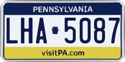 PA license plate LHA5087