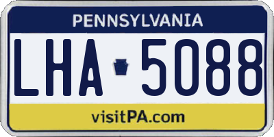 PA license plate LHA5088