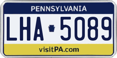 PA license plate LHA5089