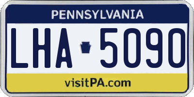 PA license plate LHA5090