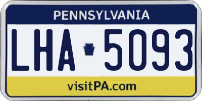 PA license plate LHA5093