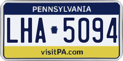 PA license plate LHA5094