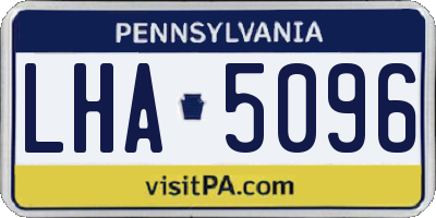 PA license plate LHA5096