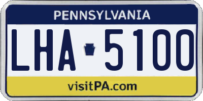 PA license plate LHA5100
