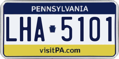 PA license plate LHA5101