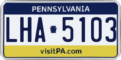 PA license plate LHA5103
