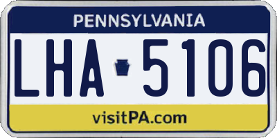 PA license plate LHA5106