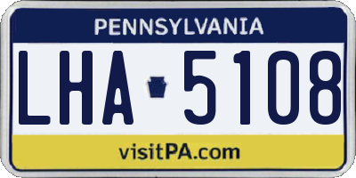 PA license plate LHA5108