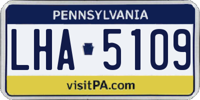 PA license plate LHA5109