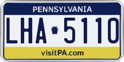 PA license plate LHA5110