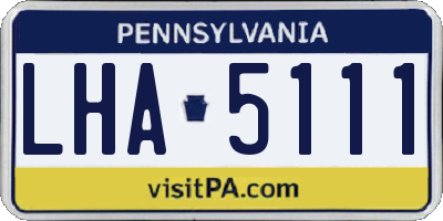 PA license plate LHA5111
