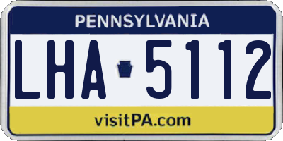 PA license plate LHA5112