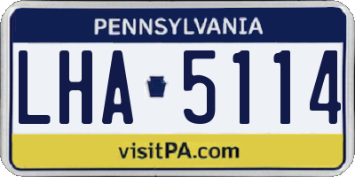 PA license plate LHA5114