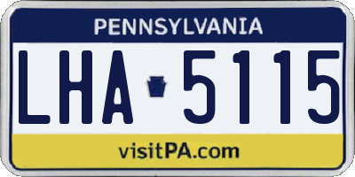 PA license plate LHA5115