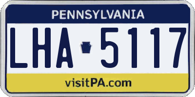 PA license plate LHA5117