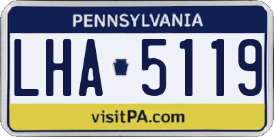 PA license plate LHA5119