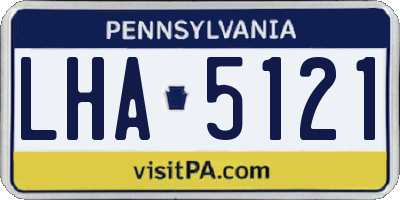 PA license plate LHA5121