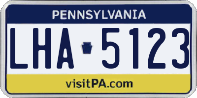 PA license plate LHA5123