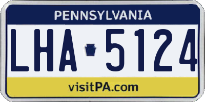 PA license plate LHA5124