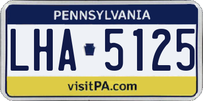 PA license plate LHA5125