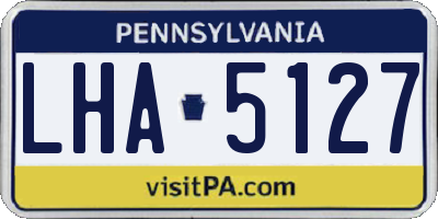 PA license plate LHA5127