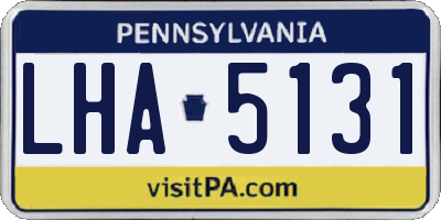PA license plate LHA5131