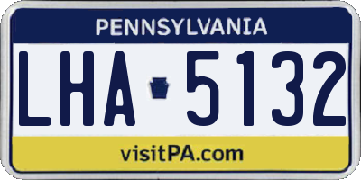 PA license plate LHA5132
