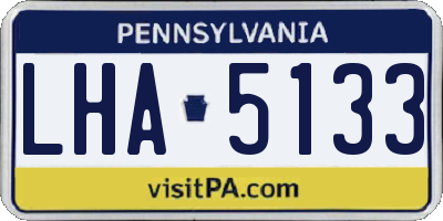 PA license plate LHA5133