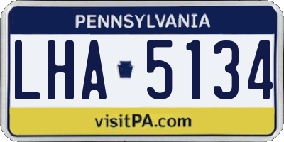 PA license plate LHA5134