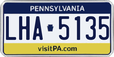 PA license plate LHA5135