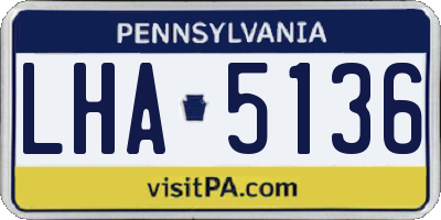 PA license plate LHA5136