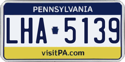 PA license plate LHA5139