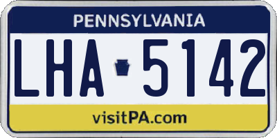 PA license plate LHA5142
