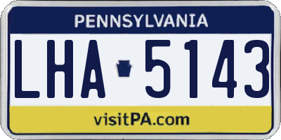 PA license plate LHA5143