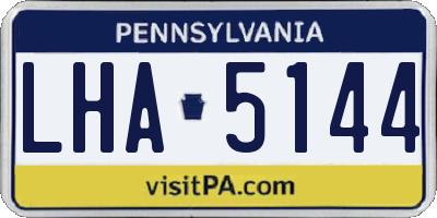 PA license plate LHA5144