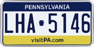 PA license plate LHA5146