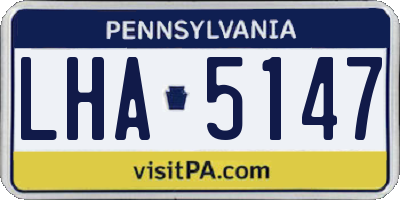 PA license plate LHA5147