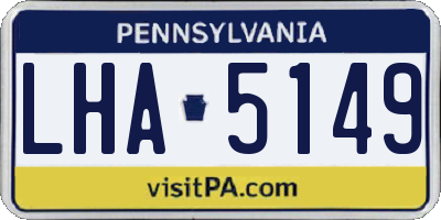 PA license plate LHA5149