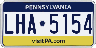 PA license plate LHA5154