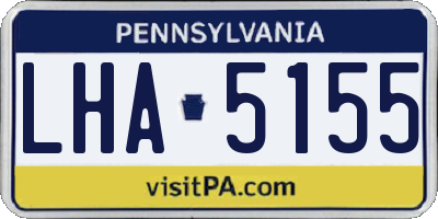 PA license plate LHA5155