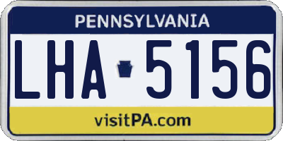 PA license plate LHA5156