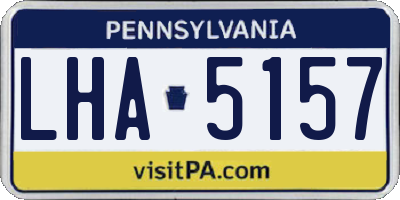 PA license plate LHA5157
