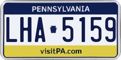 PA license plate LHA5159