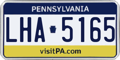 PA license plate LHA5165