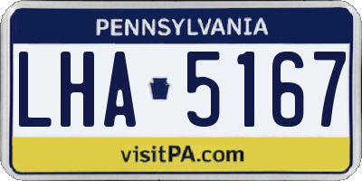 PA license plate LHA5167