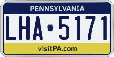 PA license plate LHA5171