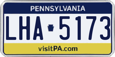 PA license plate LHA5173